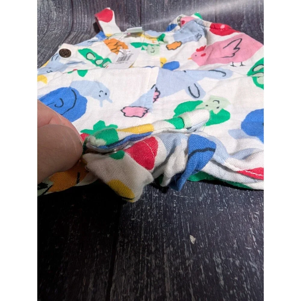 Old Navy Farm Print Sleeveless Short Romper Baby 3-6 Month *NWT* Food Animals
